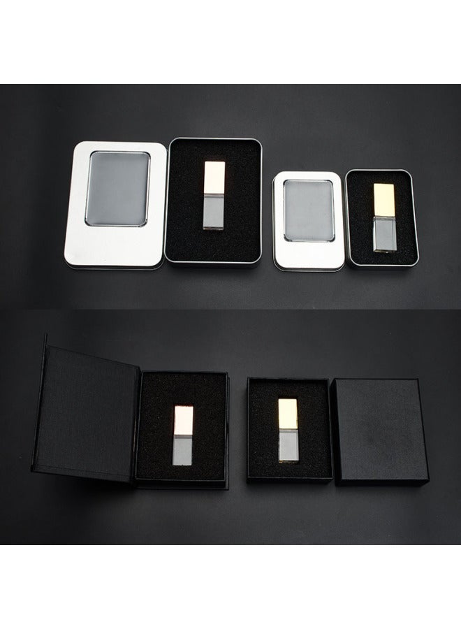 Crystal USB Flash Disk Usb3.0 Luminous Acrylic 16G Gift Music Laser Inner Carving Logo32g128g-Color:Gold-Capacity:USB3.0/32GB  - Image 5
