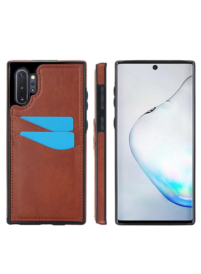 erorex Case For Samsung Galaxy Note10+ Litchi Leather Skin Card Slots Phone Case - Image 1