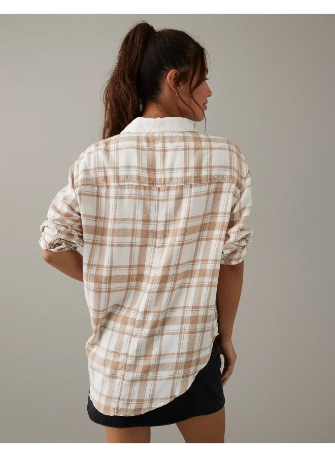 امريكان ايجل AE Oversized Plaid Pullover Shirt