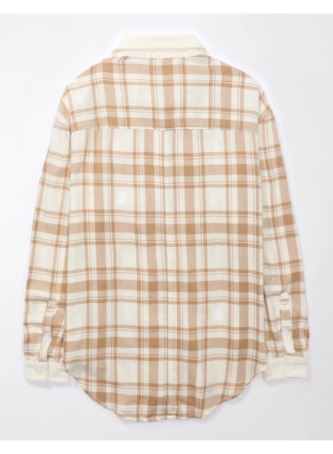 امريكان ايجل AE Oversized Plaid Pullover Shirt