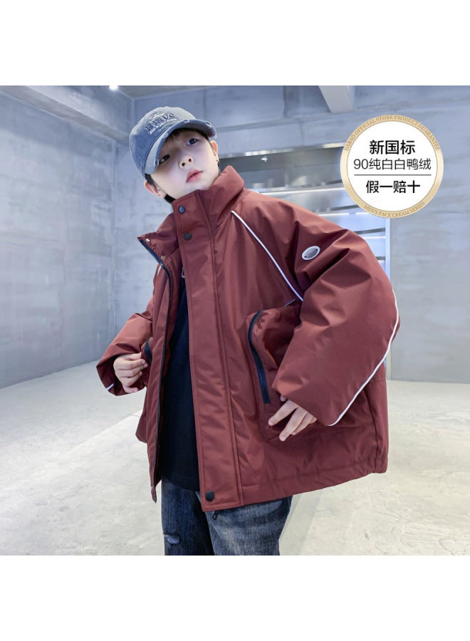Boys' Winter Workwear White Duck Down Jacket  New Children's Winter Cold-proof Sports Coat Trendy