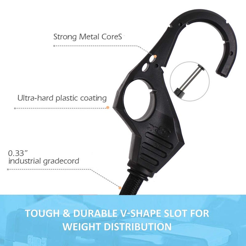 Xstrap Standard 10Pk Bungee Cords With Finger-Hole Design Hooks Ensures 3-Time Strength, Comes In A Zippered Storage Bag, Elastic From 24 To 36 Inches - Image 3