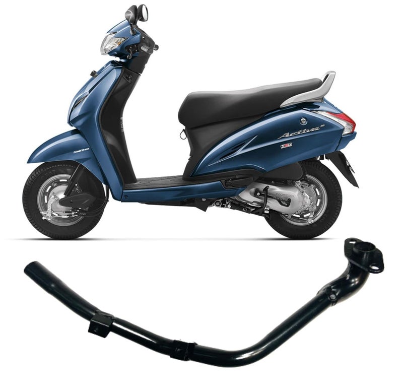VTRUST Silencer Bend Pipe Compatible for Honda Activa 3G / 4G / 110 | Black Exhaust Connecting Pipe - Image 1