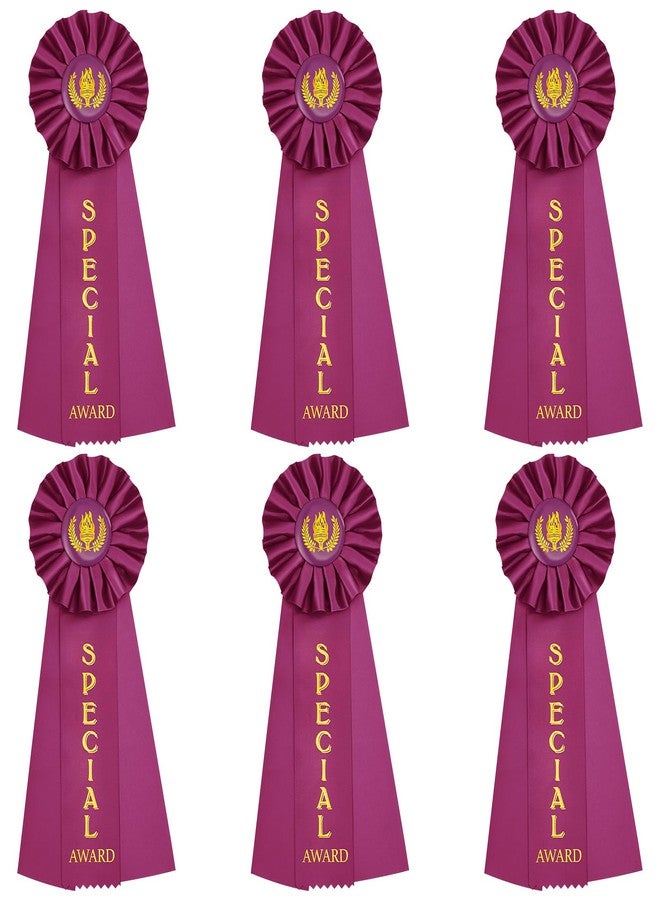 Geosar 6 Pcs Special Award Ribbons with Event Card and String Purple Place Ribbons Participation Ribbon Achievement Prize Ribbons for Kids School Competition Contests Sports Event Office Team - Image 1