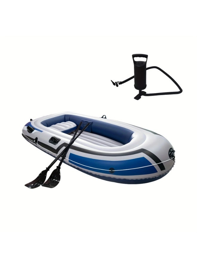 GGEROU 4-Person Inflatable Boat JR-400 with Oars & Manual Pump – 107" x 53", Load Capacity 660 lbs, Durable PVC Raft for Fishing, Lake, and Outdoor Fun - Image 4