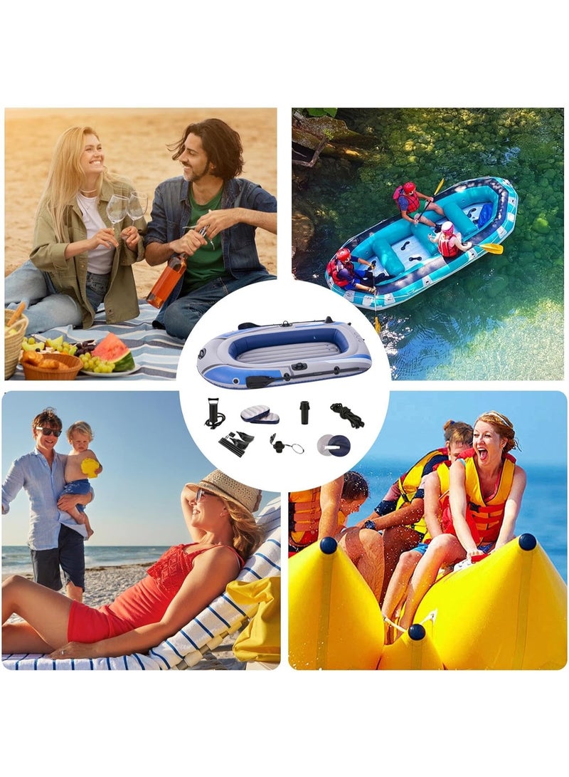 GGEROU 4-Person Inflatable Boat JR-400 with Oars & Manual Pump – 107" x 53", Load Capacity 660 lbs, Durable PVC Raft for Fishing, Lake, and Outdoor Fun - Image 3