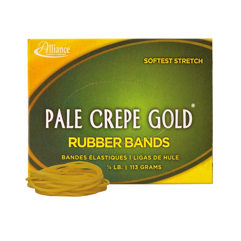 Alliance Rubber Pale Crepe Gold Rubber Bands #16-1/4 Pound Box 20169 - Image 1