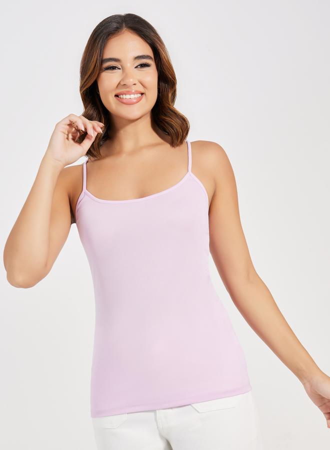 Styli Schiffli Button Placket Shirt & Inner Cami Set - Image 5