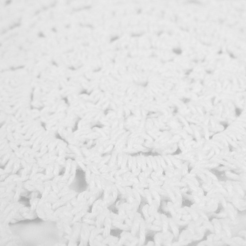 kilofly Crochet Cotton Lace Table Placemats Doilies Value Pack  4pc  White  Floral  7 inch - Image 2