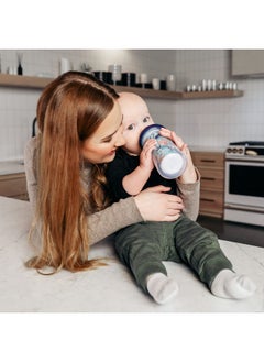 the FIRST years The First Years Insulated Straw Cup for Toddlers 2pk - Wild and Free & Marbled - Dark Blue, 9 ounces  - Image 4