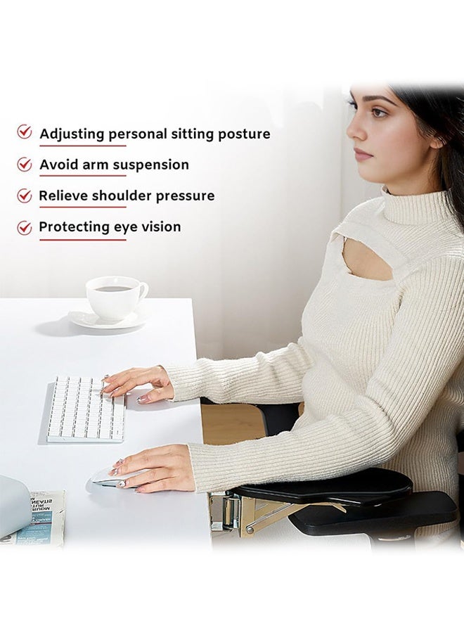 Sweet Life Computer Arm Rest for Desk, 180° Adjustable Rotating Desk Extender Tray, Ergonomic Desk Arm Wrist Rest Shelf for Home and Office - Image 2
