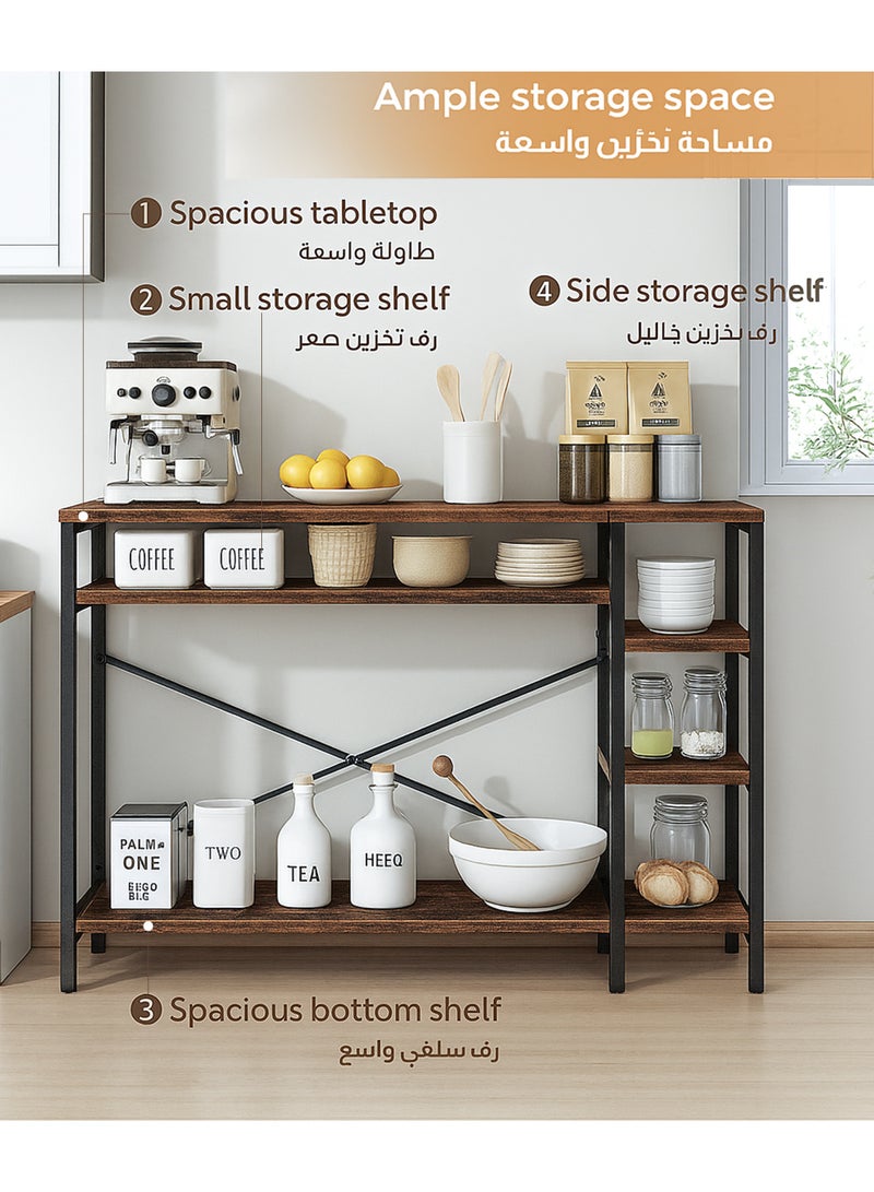 Apexll Modern Console Table with 4-Tier Storage Shelves, Waterproof MDF Top and Metal X-Frame – Entryway Table for Living Room, Hallway, Bedroom or Majlis - Image 5