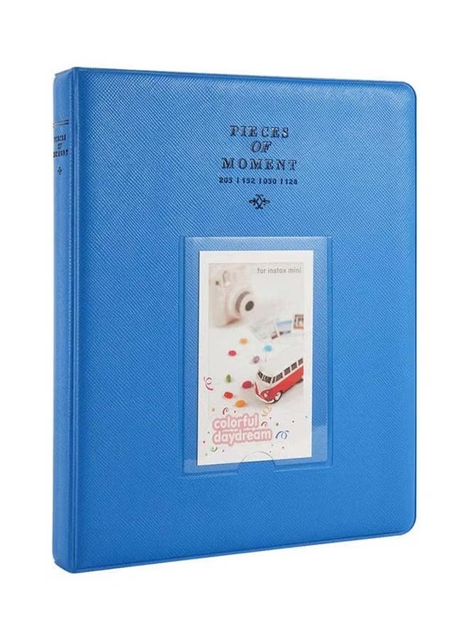Ozone 128 Pockets Mini Photo Album For Fujifilm Instax Mini 9 8 7 7S 50 70 90 / Instax SP-1/ Polaroid Instant Camera And Name Card Blue 