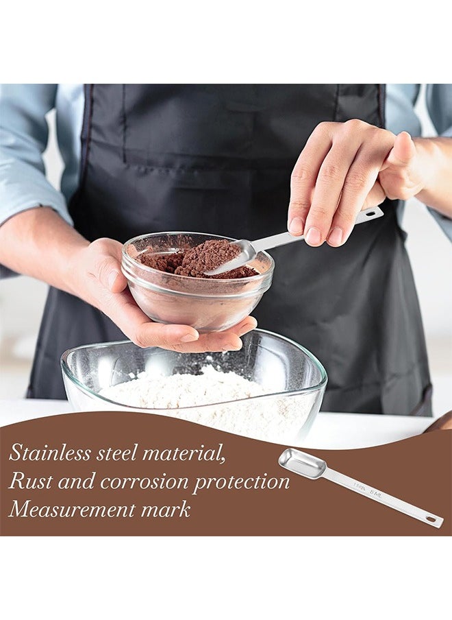 Urit - 5 ML Rectangular Measuring Spoons, Heavy-Duty Stainless Steel Measuring Spoons, Kitchen Measuring Tool For Measuring Dry And Liquid Ingredients (Silver) - Image 1