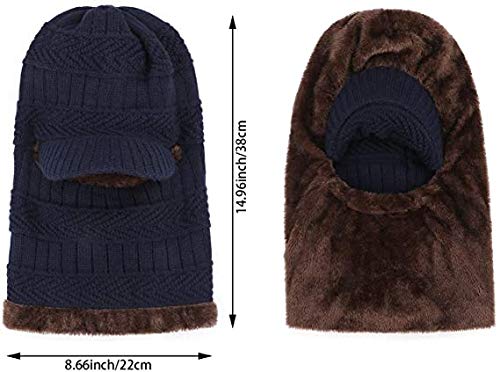 Krystle Unisex Acrylic, Knit, Fleece Cap (Pack of1 Beanie Hat, 1 Infinity Scarf) (Kry/Boy/Attch/Mon/Neck/wmer/Visr/Nblu_Navy Blue _Free Size) - Image 3