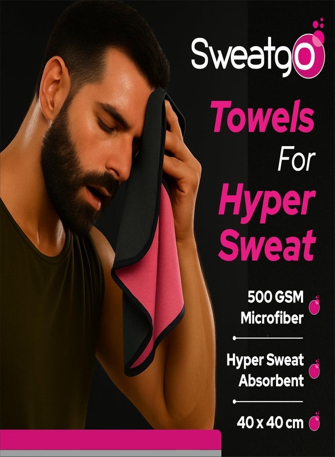 SALVE SweatGo Microfiber Gym Towels 500 GSM - 40x40cm - Ultra Absorbent Sweat Towels for Workout, Sports, Yoga, Travel - Quick Dry, Soft - Set of 4 (Blue, Pink, Green, Yellow) - Image 2