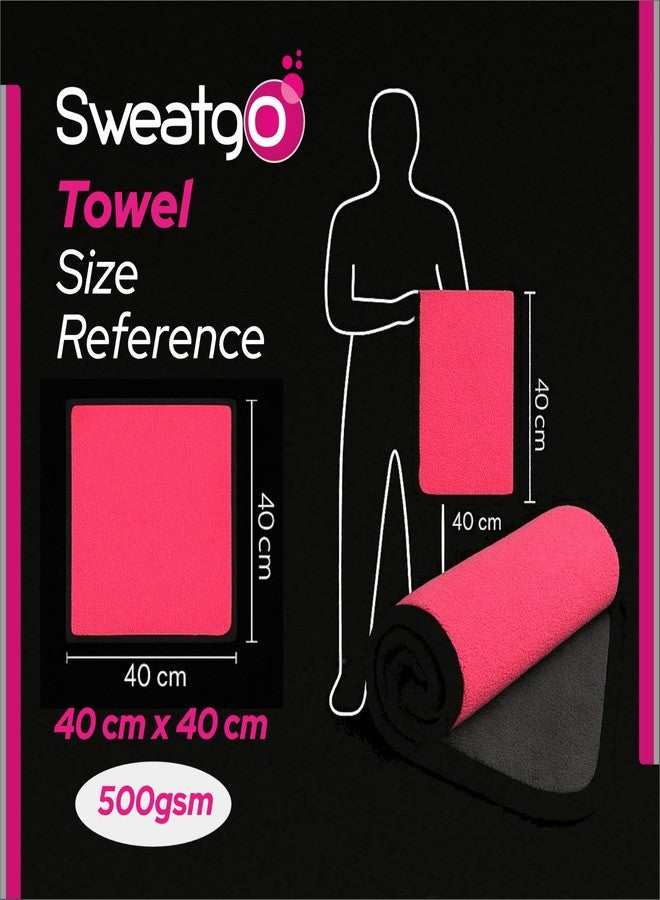 SALVE SweatGo Microfiber Gym Towels 500 GSM - 40x40cm - Ultra Absorbent Sweat Towels for Workout, Sports, Yoga, Travel - Quick Dry, Soft - Set of 4 (Blue, Pink, Green, Yellow) - Image 5