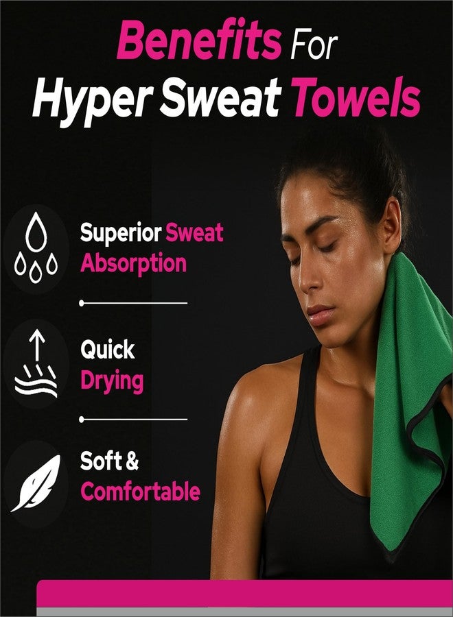 SALVE SweatGo Microfiber Gym Towels 500 GSM - 40x40cm - Ultra Absorbent Sweat Towels for Workout, Sports, Yoga, Travel - Quick Dry, Soft - Set of 4 (Blue, Pink, Green, Yellow) - Image 3