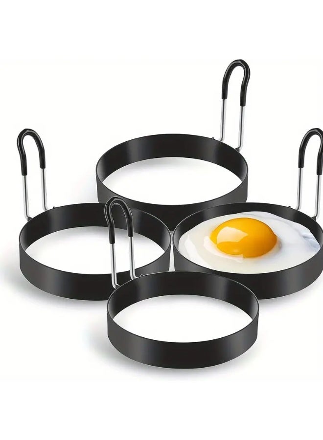 1–7pcs Premium Nonstick Stainless Steel Egg Rings with Heat-Resistant Silicone Handles  - Image 1