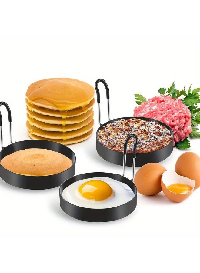 1–7pcs Premium Nonstick Stainless Steel Egg Rings with Heat-Resistant Silicone Handles  - Image 2
