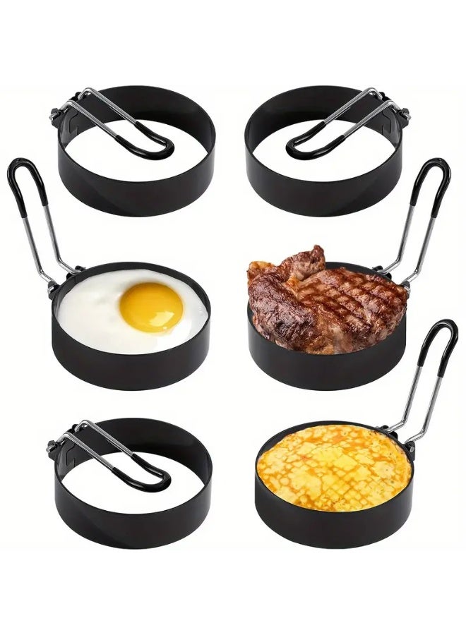 1–7pcs Premium Nonstick Stainless Steel Egg Rings with Heat-Resistant Silicone Handles  - Image 4