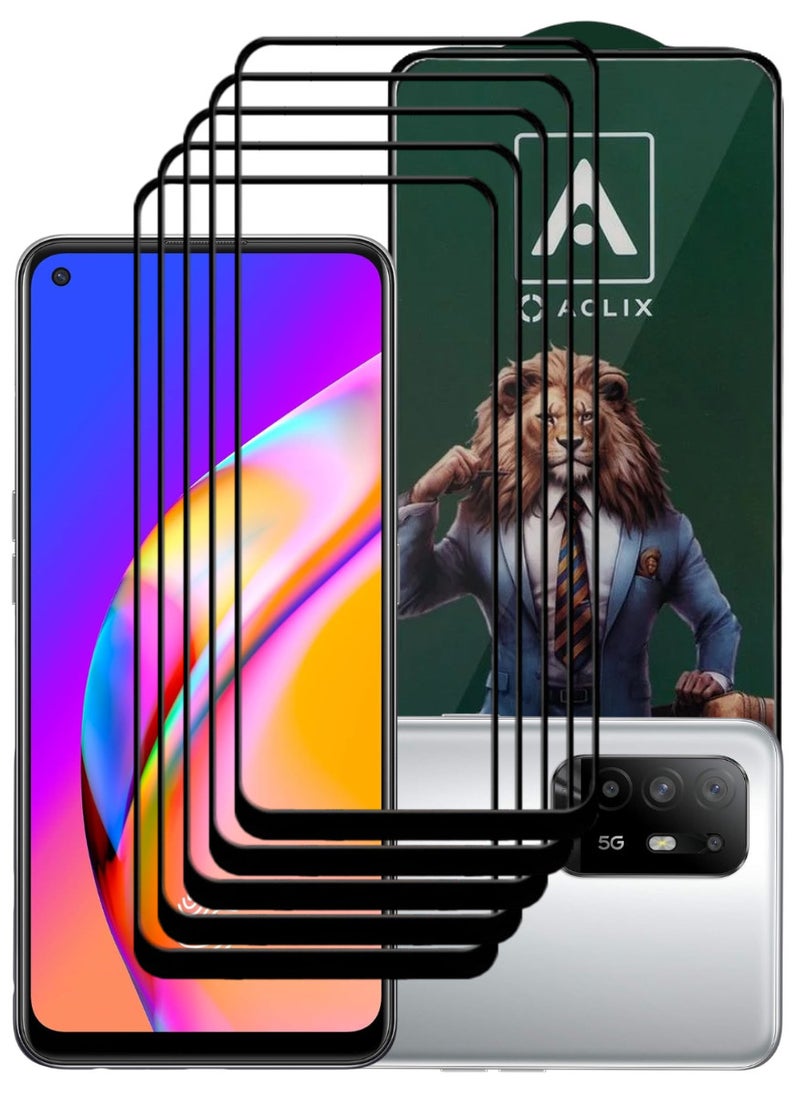 ACLIX 5 Pieces Antistatic ESD Dustproof Premium Quality High Definition Tempered Glass Screen Protector Designed For Oppo F19 Pro+ 5G - Image 1