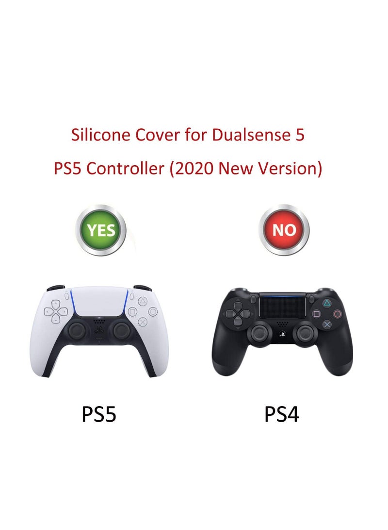 غطاء حماية من السيليكون الناعم المصنوع من الجلد وملحقات آلة الألعاب الإلكترونية المتوافقة مع وحدة التحكم اللاسلكية SONY PlayStation 5 PS5 لتحسس مزدوج (أزرق) - Image 4