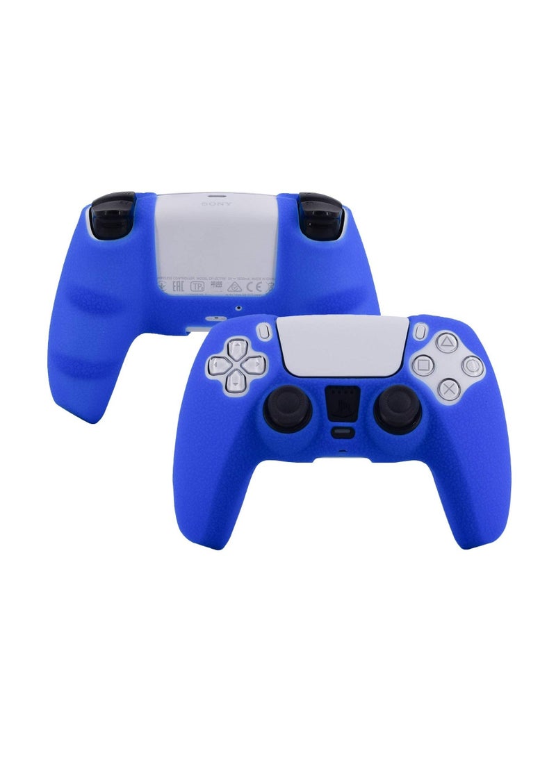 غطاء حماية من السيليكون الناعم المصنوع من الجلد وملحقات آلة الألعاب الإلكترونية المتوافقة مع وحدة التحكم اللاسلكية SONY PlayStation 5 PS5 لتحسس مزدوج (أزرق) - Image 2