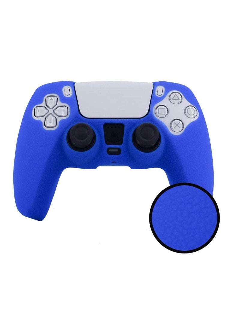 غطاء حماية من السيليكون الناعم المصنوع من الجلد وملحقات آلة الألعاب الإلكترونية المتوافقة مع وحدة التحكم اللاسلكية SONY PlayStation 5 PS5 لتحسس مزدوج (أزرق) - Image 1