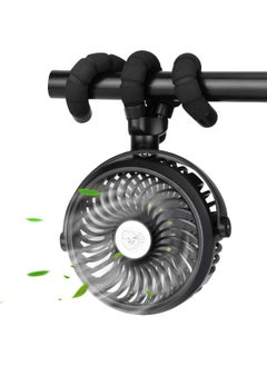TDONE Stroller Fan Mini Portable Fan USB Personal Fan Long Working Handheld Fan 12pcs LED Camping Fan Battery Operated Fan Clip on Fan for Stroller Travel  - Image 1