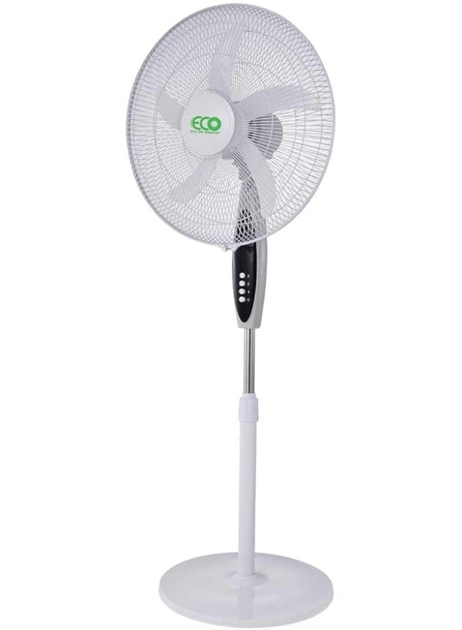 18-inch Stand Fan, 5-Blade, 3-Speed Settings, Height Adjustable, White - Image 1