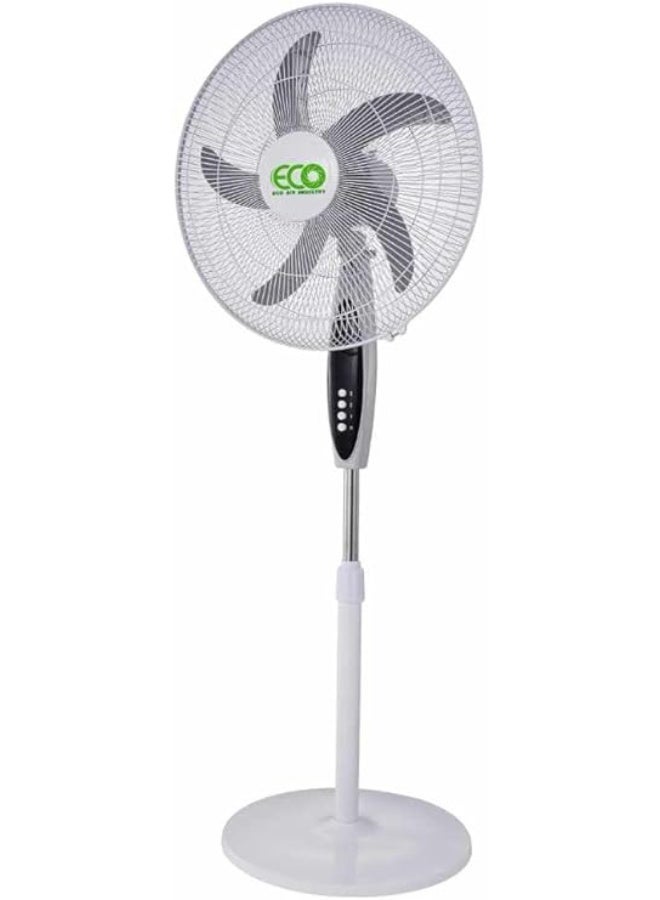 18-inch Stand Fan, 5-Blade, 3-Speed Settings, Height Adjustable, White - Image 2