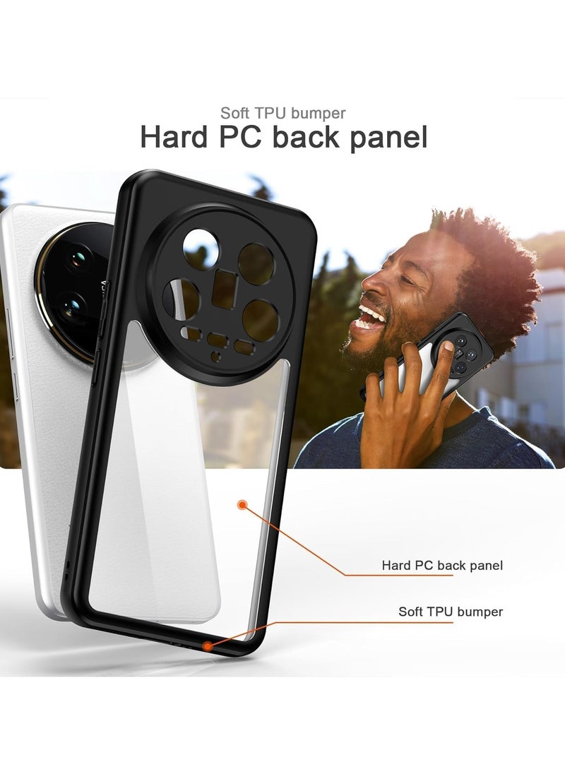 General Transparent Case Compatible with Xiaomi 14 Ultra, Hard Polycarbonate Back and Soft TPU Bumper [Non-Yellowing] Shockproof Protective Case, Slim Case for Mi 14 Ultra  - Image 3