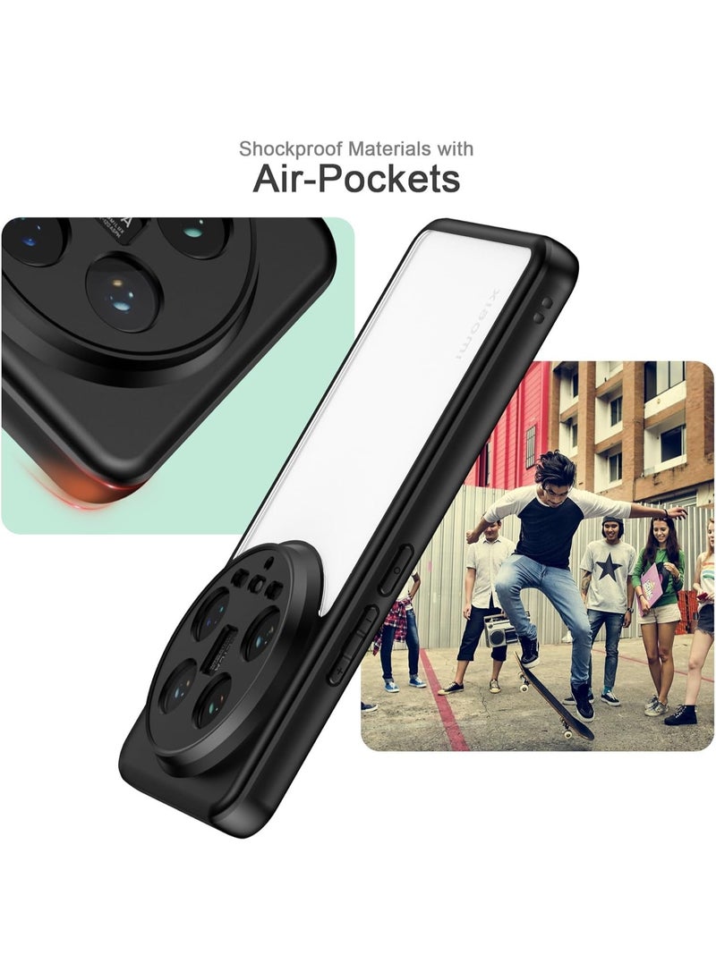 General Transparent Case Compatible with Xiaomi 14 Ultra, Hard Polycarbonate Back and Soft TPU Bumper [Non-Yellowing] Shockproof Protective Case, Slim Case for Mi 14 Ultra  - Image 5