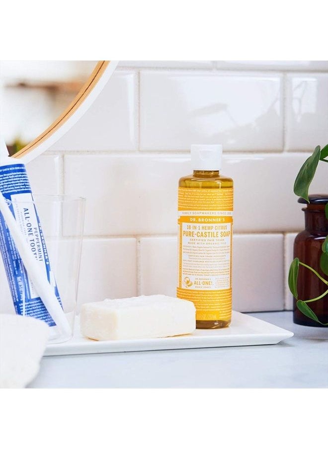 Dr. Bronner's - Pure-Castile Liquid Soap (Citrus, 16 ounce) - Made with Organic Oils, 18-in-1 Uses: Face, Body, Hair, Laundry, Pets and Dishes, Concentrated, Vegan, Non-GMO - Image 1