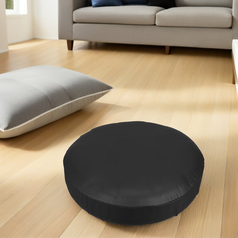 2PCS Stool Covers: Round Stool Seat Covers with Elastic Bands Washable Chair Cushion Slipcover for 12-15inch Chair - Image 3