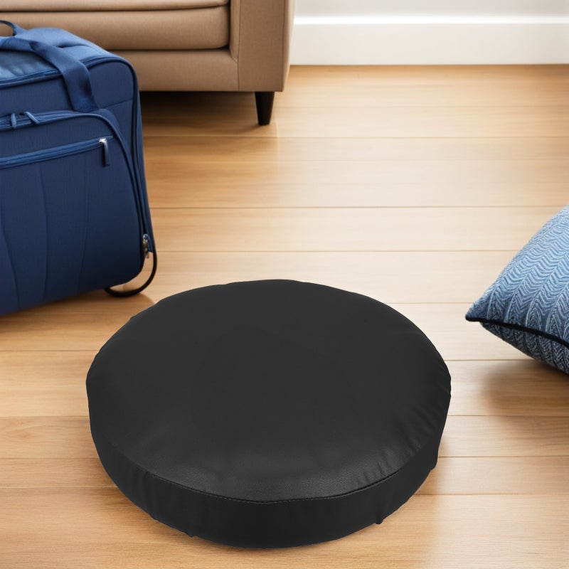 2PCS Stool Covers: Round Stool Seat Covers with Elastic Bands Washable Chair Cushion Slipcover for 12-15inch Chair - Image 4
