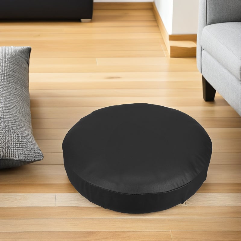 2PCS Stool Covers: Round Stool Seat Covers with Elastic Bands Washable Chair Cushion Slipcover for 12-15inch Chair - Image 5