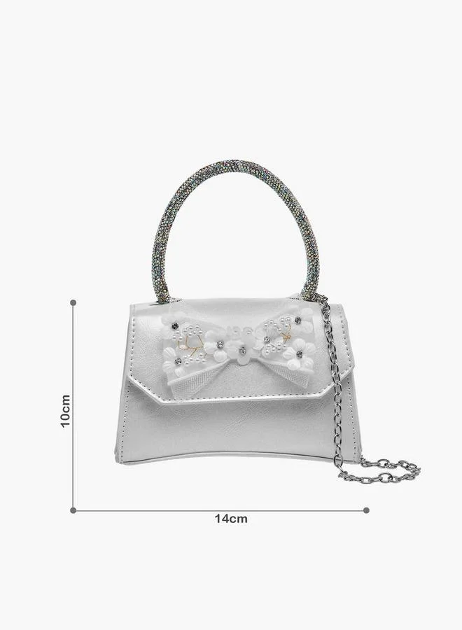 Celeste Bow Applique Crossbody Bag with Embellished Handle Ramadan Collection