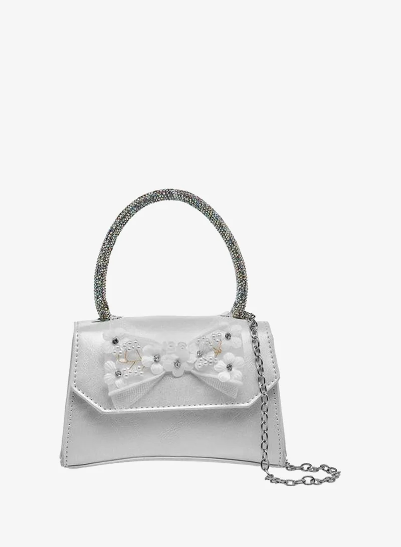 Celeste Bow Applique Crossbody Bag with Embellished Handle Ramadan Collection