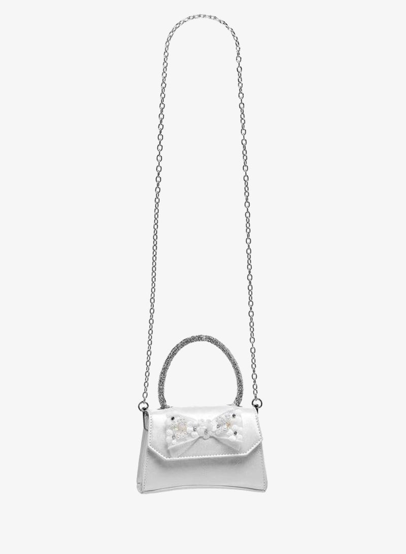 Celeste Bow Applique Crossbody Bag with Embellished Handle - Image 3