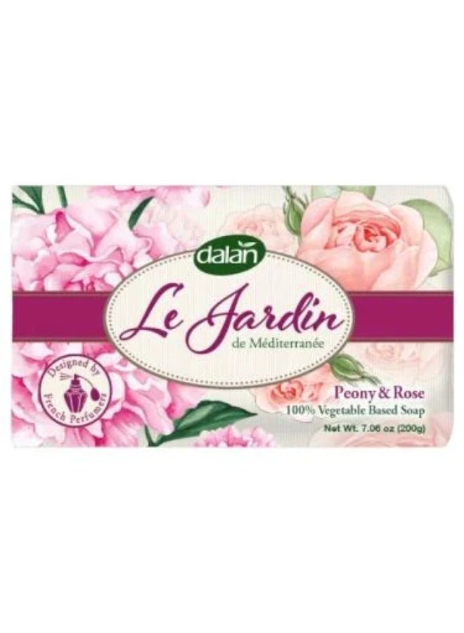 صابون للجسم لي جاردن برائحة الفاونيا والورد  – 200 جرام