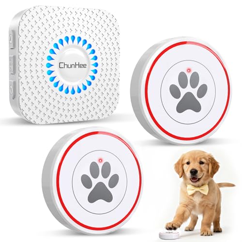 ChunHee Dog Door Bell for Potty Training – Wireless Doggie Doorbell to Go Outside, 1.6in Touch Surface, Easy for Puppy & Adult Dogs, IP55 Waterproof, 500FT Range, 55 Ringtones, Adjustable Volume - Image 1