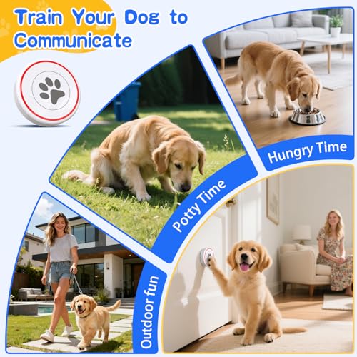 ChunHee Dog Door Bell for Potty Training – Wireless Doggie Doorbell to Go Outside, 1.6in Touch Surface, Easy for Puppy & Adult Dogs, IP55 Waterproof, 500FT Range, 55 Ringtones, Adjustable Volume - Image 3