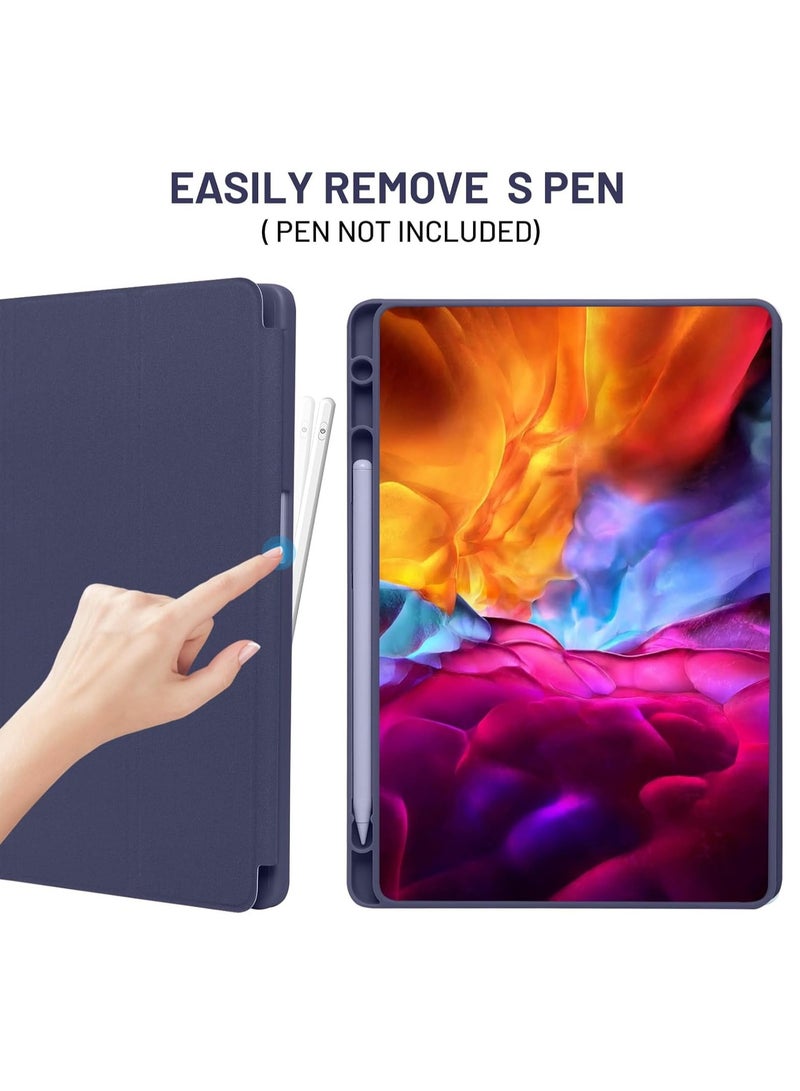 JAJEEK Case Compatible with Samsung Galaxy Tab A9 Plus / A9+ 11 Inch 2023, SM-X210/X216/X218 – Trifold Stand Protective Case with Pen Holder, Auto Sleep/Wake, Dark Blue - Image 2