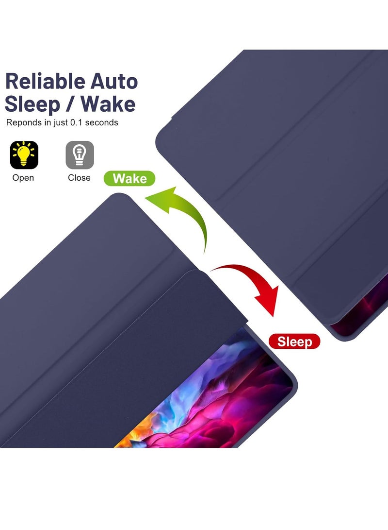 JAJEEK Case Compatible with Samsung Galaxy Tab A9 Plus / A9+ 11 Inch 2023, SM-X210/X216/X218 – Trifold Stand Protective Case with Pen Holder, Auto Sleep/Wake, Dark Blue - Image 3