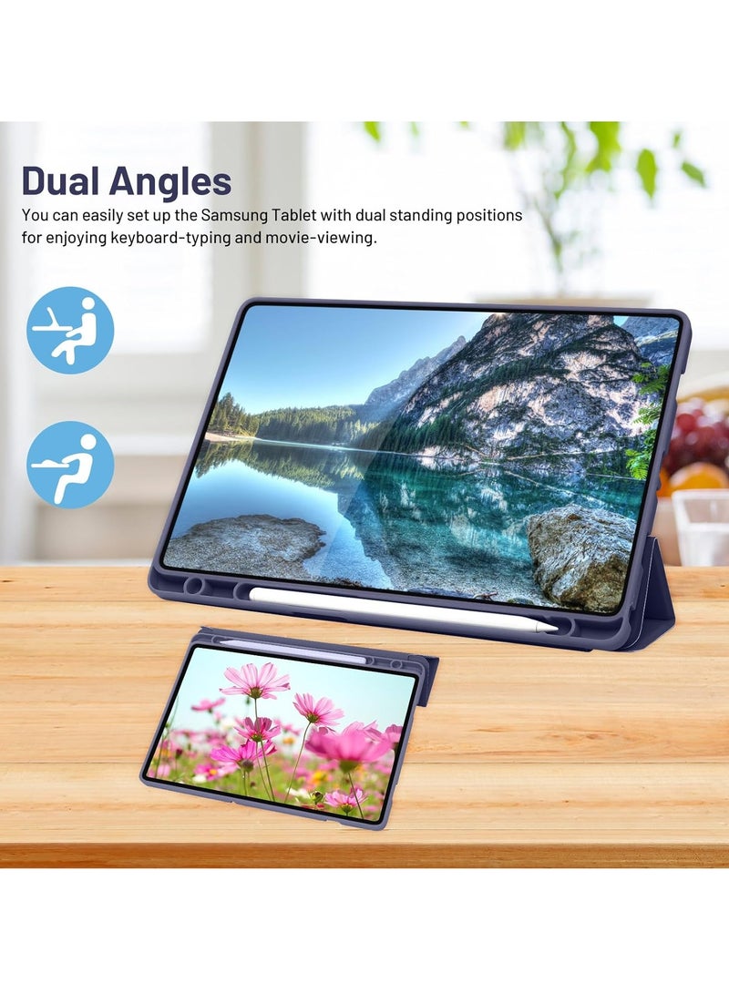 JAJEEK Case Compatible with Samsung Galaxy Tab A9 Plus / A9+ 11 Inch 2023, SM-X210/X216/X218 – Trifold Stand Protective Case with Pen Holder, Auto Sleep/Wake, Dark Blue - Image 4