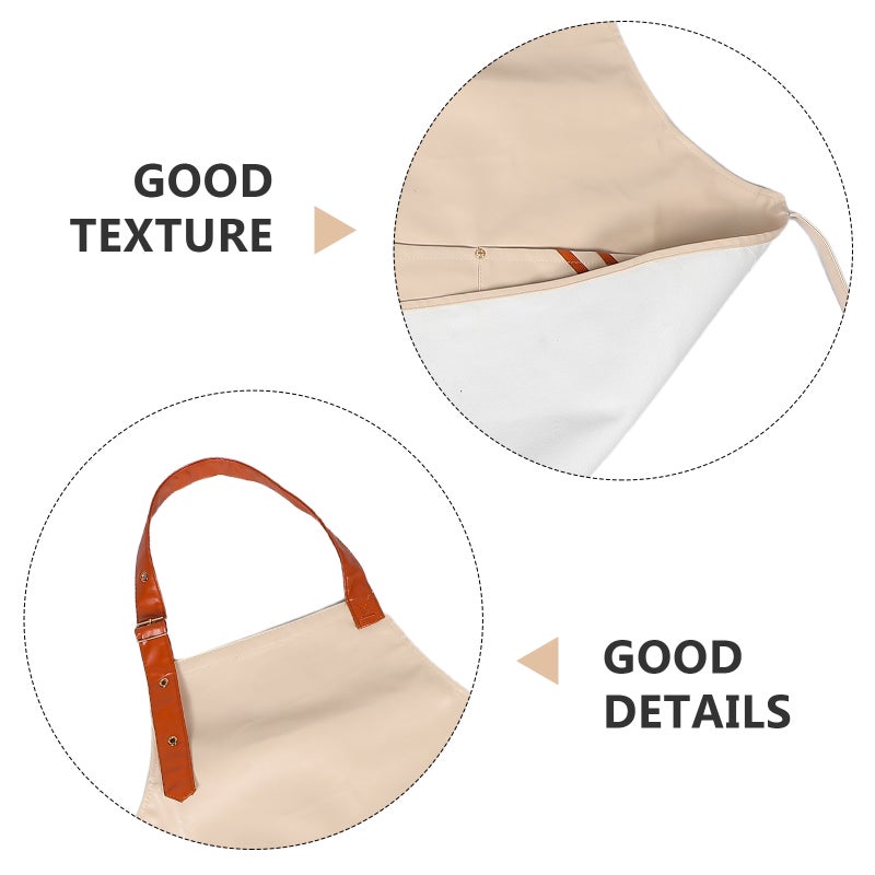 Oilproof Apron Women: Pu Leather Kitchen Apron With Pockets - Cooking Supply For Home Restaurant & Dishwashing - Image 2