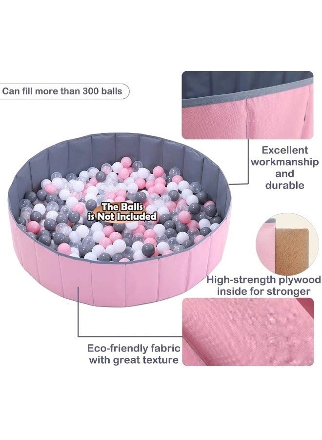 Foldable Dry Baby Ball Pool Infant Ocean Ball Pit Double Oxford Cloth Large Durable Easy to Clean for  Children's Outdoor Indoor Playing Baby Playground Toys for Children Kids Toddlers Birthday Gifts (Pink) - Image 2