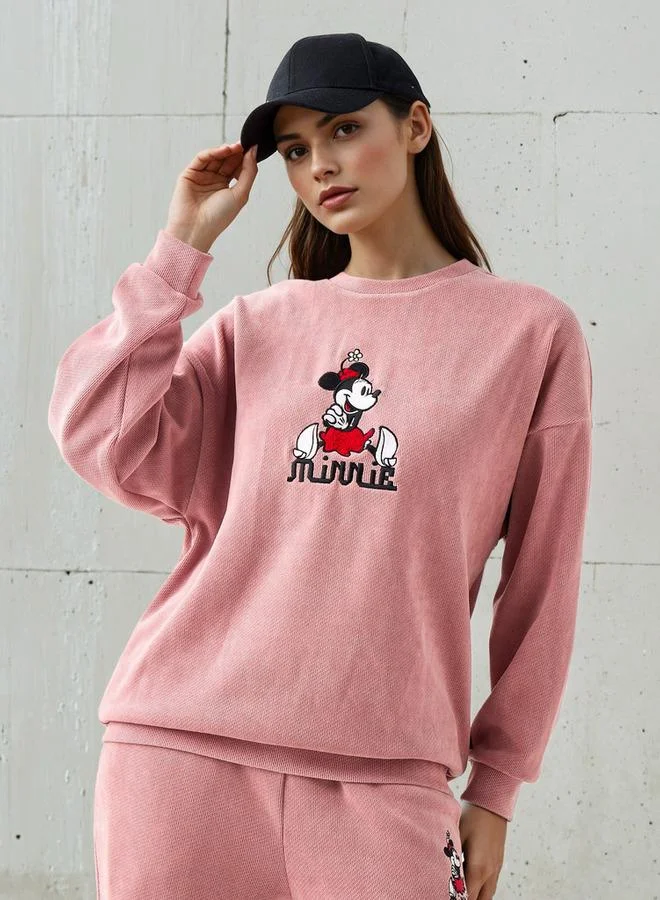 اس بي كاركترز بلوزة فضفاضة بتطريز ميني ماوس مزيج بوليستر